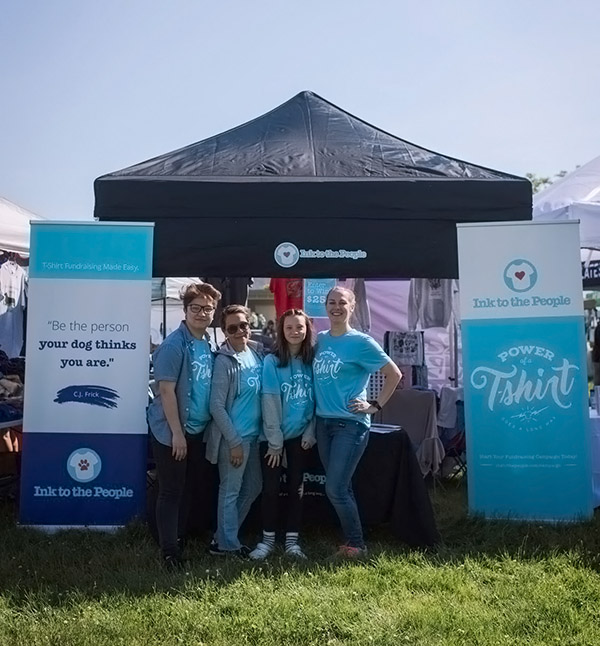 Kim, Martha, Grace & Alli at the Ink to the People Tent